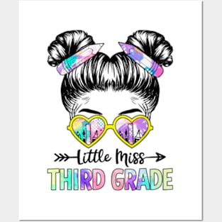 Little Miss Third Grade Girls Back To School Shirt Daughter Posters and Art